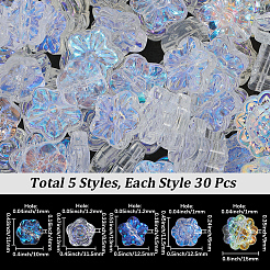 150Pcs 5 Styles Electroplate Glass Beads&nbsp;GLAA-PA0001-52