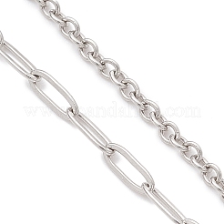 304 Stainless Steel Cable Chain Paperclip Chain Bracelet Making&nbsp;AJEW-JB01430