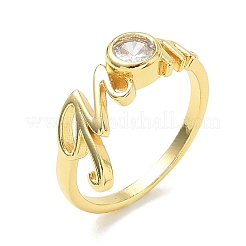Mother's Day Brass Micro Pave Cubic Zirconia Finger Rings for Women&nbsp;RJEW-K261-15A-G