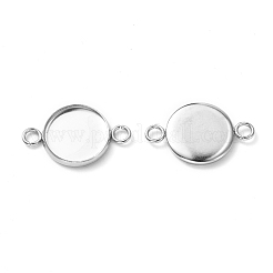 Tarnish Resistant Flat Round 304 Stainless Steel Cabochon Connector Settings&nbsp;STAS-E079-02