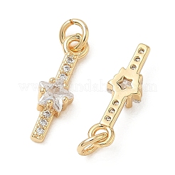 SHEGRACE Brass Micro Pave Cubic Zirconia Pendants&nbsp;XGRQ3D494-514G