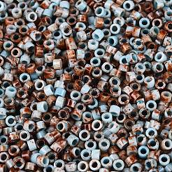 Opaque Picasso Cylinder Glass Beads&nbsp;SEED-Q039-06A-12