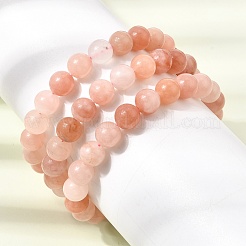 8.5MM Natural Dyed & Heated Chalcedony Round Beaded Stretch Bracelets for Women&nbsp;GG-CBA3F02-14A-02