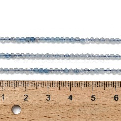 Gradient Color Natural Devil Blue Aquamarine Beads Strands&nbsp;G-NH0072-B01-2mm