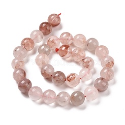 Natural Red Hematoid Quartz/Ferruginous Quartz Bead Strands&nbsp;G-E571-03C