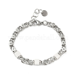 Natural Howlite Link Chain Bracelets for Women&nbsp;BJEW-Z148-06P-02