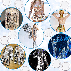 200Pcs Flat Round Acrylic Mirror Sew on Rhinestone&nbsp;FIND-GA0003-69