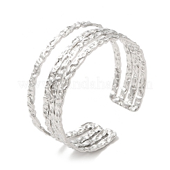 Non-Tarnish 304 Stainless Steel Multi Line Cuff Bangles for Women&nbsp;BJEW-L682-004P