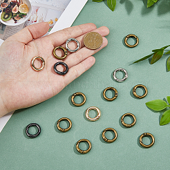 24Pcs 4 Colors Alloy Spring Gate Rings&nbsp;FIND-HS0001-26B