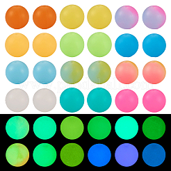 72Pcs 12 Colors Luminous Round Food Grade Silicone Focal Beads&nbsp;SIL-TA0001-37