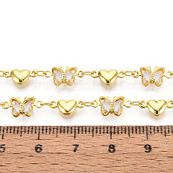Brass Glass Link Chains&nbsp;CHC-T018-15C-G
