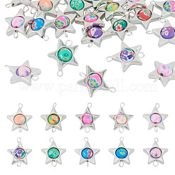 20Pcs Polymer Clay Star & CCB Frame Links Connector Charms&nbsp;CLAY-TADJ0001-06