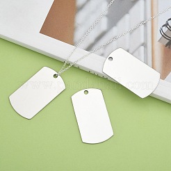 Non-Tarnish 201 Stainless Steel Rectangle Mirror Polished Finish Stamping Blank Tag Pendants&nbsp;X-STAS-S031-03