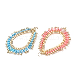Glass Seed Beaded Pendnats&nbsp;PALLOY-MZ01361