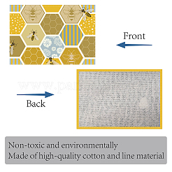 Rectangle with Bees Pattern Cotton Linen Cloth Table Mat&nbsp;AJEW-WH0196-010