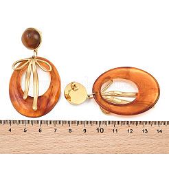 304 Stainless Steel & Resin Stud Dangle Earrings for Women&nbsp;SA-CBA717A-01G-03