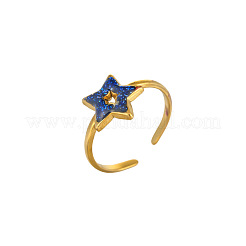 304 Stainless Steel Enamel Cuff Open Rings for Women&nbsp;WGFF25C-02