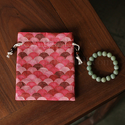 Fish Scales Pattern Cotton Fabric&nbsp;DIY-WH0622-777C