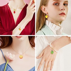 40Pcs 10 Style Light Gold Plated Alloy Enamel Pendants&nbsp;ENAM-SC0001-89KCG