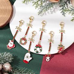 9Pcs 9 Styles Christmas Alloy Enamel Pendant Decoration&nbsp;HJEW-JM02326