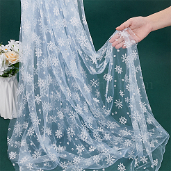 Snowflake Pattern Polyester Mesh Fabric&nbsp;DIY-WH0581-12A