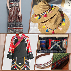 6 Bundles 6 Colors Ethnic Style Polyester Ribbon&nbsp;OCOR-BC0002-08