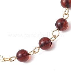 Natural Amber Beads Link Bracelets&nbsp;BJEW-JB13484-02