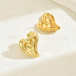 Stylish Heart 201 Stainless Steel Stud Earrings&nbsp;LD8214-1