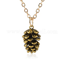 Tibetan Style Alloy Pine Cone Pendant Necklaces for Women&nbsp;WH-WGD31B5-01