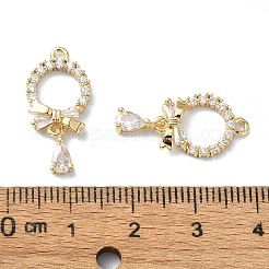Brass Micro Pave Cubic Zirconia Pendants&nbsp;FIND-Z026-08G