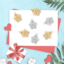 12Pcs 2 Colors Rack Plating Brass Micro Pave Cubic Zirconia Charms&nbsp;KK-DC0003-18