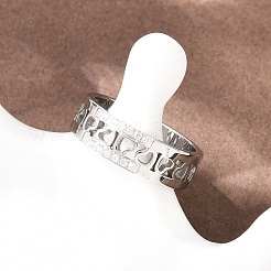 304 Stainless Steel Micro Pave Cubic Zirconia Finger Rings for Women&nbsp;RJEW-K315-02P