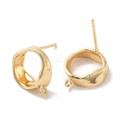Golden Brass Stud Earring Findings&nbsp;KK-P253-01B-G