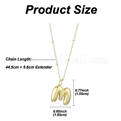 1Pc Initial Letter Brass Pendant Necklaces&nbsp;NJEW-YW0001-24M