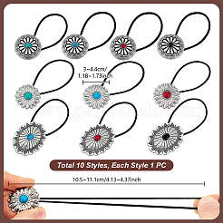 10Pcs Elastic Cord Hair Ties&nbsp;OHAR-PH00012