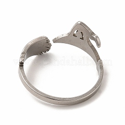 Non-Tarnish 201 Stainless Steel Wtch Broom and Hat Open Cuff Ring for Women&nbsp;LS-RJEW-K239-06P
