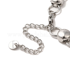 Non-Tarnish 304 Stainless Steel Flat Round Link Chain Bracelet&nbsp;BJEW-Q776-02C-01