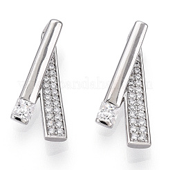 Rhodium Plated 925 Sterling Silver Micro Pave Cubic Zirconia Pendants&nbsp;STER-T004-17P