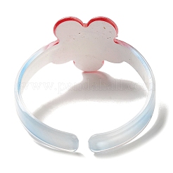 Flower Resin Cuff Bangle for Children&nbsp;BJEW-Q774-01D