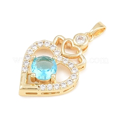 Valentine's Day Brass Micro Pave Cubic Zirconia Pendants&nbsp;KK-T086-01E