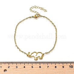 201 Stainless Steel Elephant Link Bracelets&nbsp;BJEW-B128-02G