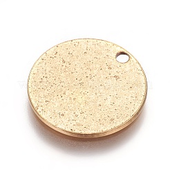 Ion Plating(IP) 304 Stainless Steel Textured Pendants&nbsp;X-STAS-I098-01-15mm-G