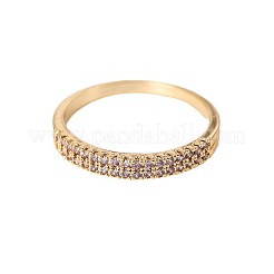 Brass Micro Pave Cubic Zirconia Finger Rings for Women&nbsp;FS-WG59B22-03