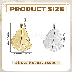 12Pcs 2 Colors Feather Alloy Pendants&nbsp;FIND-LP0005-29
