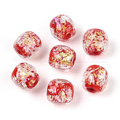 Handmade Foil Lampwork Beads Strands&nbsp;FOIL-T008-01D
