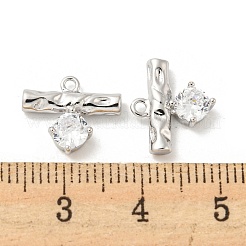 Brass Micro Pave Cubic Zirconia Charms&nbsp;KK-Q809-13P