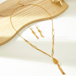 Iron Teardrop Tassels Earrings & Pendant Necklaces Set for Women&nbsp;AK6196