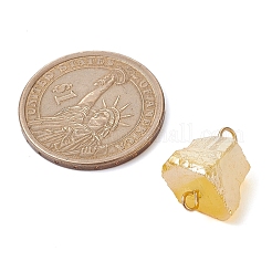 Electroplated Natural Quartz Beads Connector Charms&nbsp;PALLOY-JF02457-01