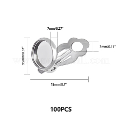 Non-Tarnish 304 Stainless Steel Clip-on Earring Findings&nbsp;LS-STAS-S079-81A