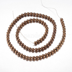 Electroplate Magnetic Synthetic Hematite Bead Strands&nbsp;G-A165A-4mm-07